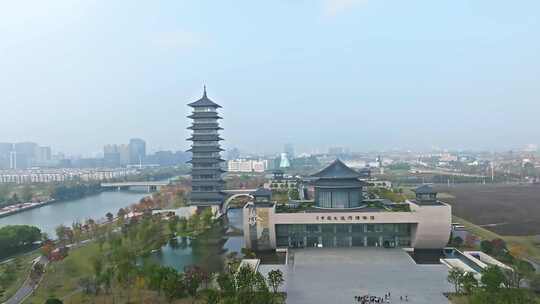 航拍扬州中国大运河博物馆视频素材模板下载
