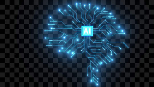 AI芯片大脑科技线条AE模板