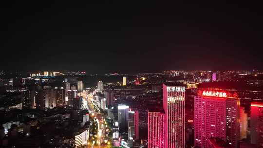 航拍四川泸州夜景泸州蜀泸大道夜景