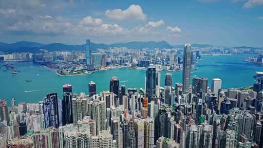 【正版素材】香港大景全景大气俯拍