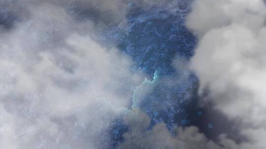云雾俯冲勾勒轮廓-南平地图AE视频素材教程下载