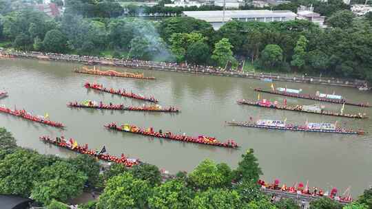 中国广东省广州市荔湾区花地河东漖龙舟景