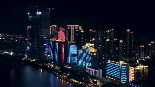 富阳城市风景  富阳夜景