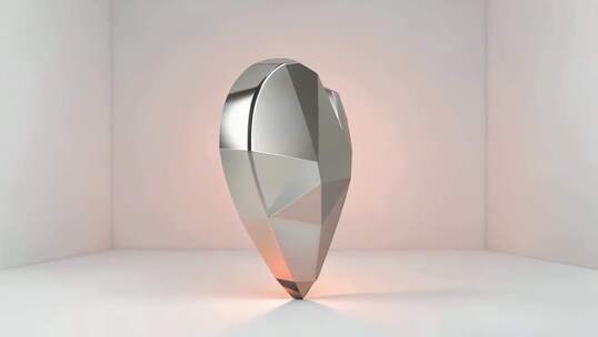 3D渲染金属质感几何物体