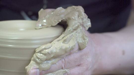 陶瓷拉坯雕刻视频素材模板下载