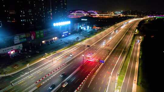 城市夜晚马路夜景视频素材