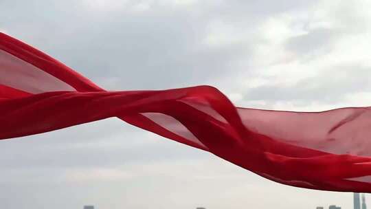 飘扬的红色绸带素材