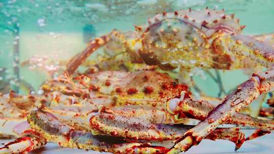 螃蟹 海蟹 帝王蟹 食物 美食视频素材模板下载