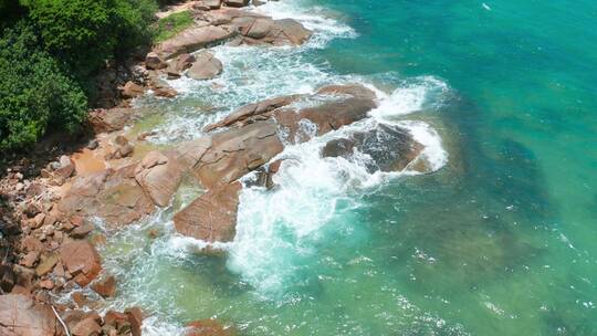 航拍海南万宁石梅湾海岸线