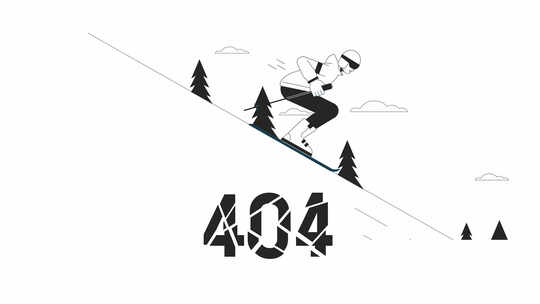 Skiing Down Bw 404错误视频素材模板下载