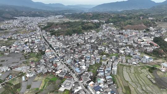 航拍福建龙岩四堡镇