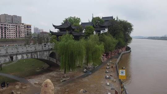 航拍衡阳石鼓书院