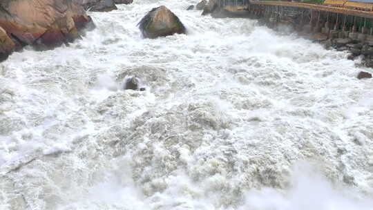 奔腾的江水 大气震撼虎跳峡浪花视频素材模板下载