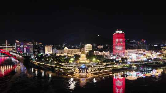 四川宜宾合江门广场夜景