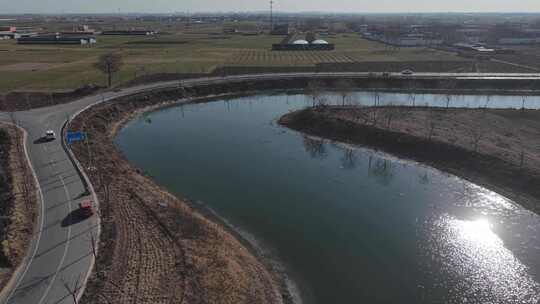 航拍 滏阳河 航拍滏阳河 滏阳河流域 农村