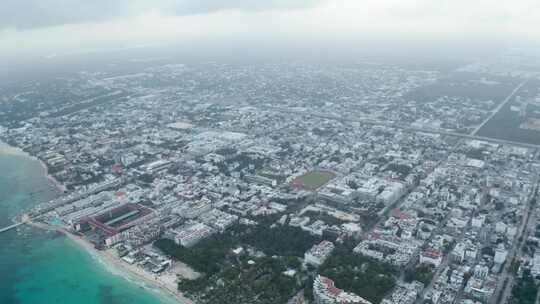 城镇建筑，城市，海岸，墨西哥