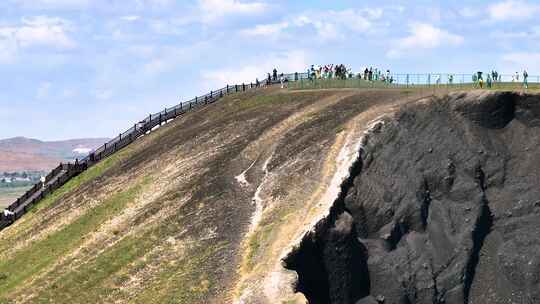 乌兰察布三号火山航拍 内蒙古 乌兰哈达