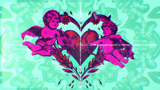 丘比特和爱心华丽的背景