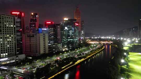 深圳南山区深圳湾科技生态园夜景灯光