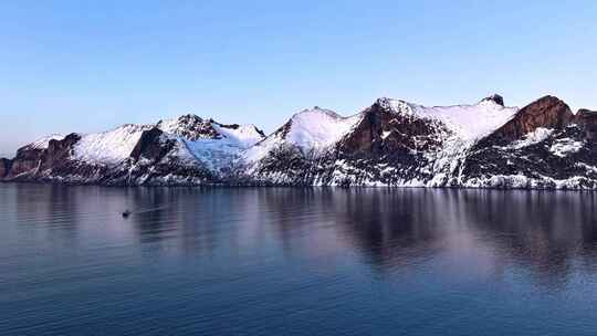 4K延时航拍挪威塞尼亚岛雪景最美风光