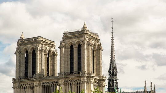 巴黎圣母院著名景点延时摄影