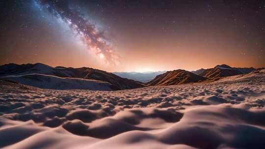 雪山星空全景