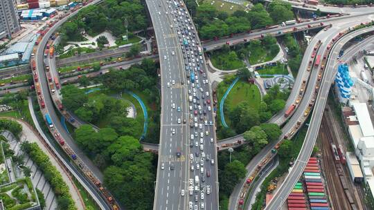 堵车的高速公路视频素材模板下载