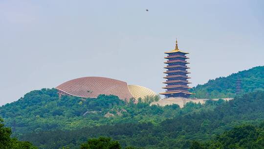 南京牛首山佛顶宫佛顶寺佛顶塔延时