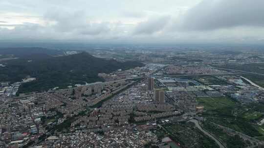 广州番禺长隆城市鸟瞰城乡结合部航拍