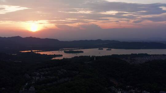 航拍杭州西湖景区