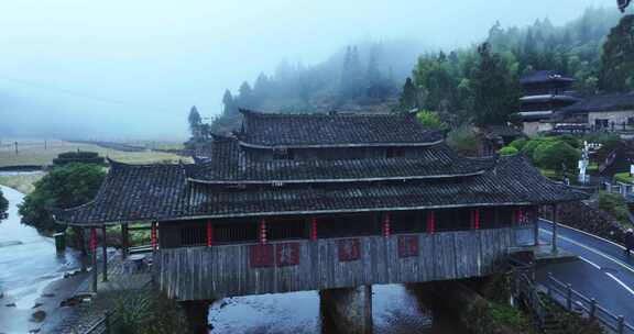 丽水景宁云中大漈时思寺护关廊桥