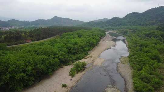 C浙江仙居溪流4k航拍视频