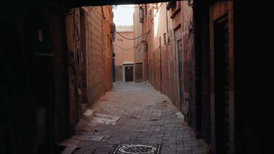 街道，摩洛哥，蓝色，麦地那，马拉喀什。马