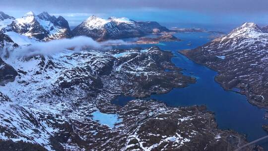 4K延时航拍挪威罗弗敦群岛景色景点视频素材模板下载