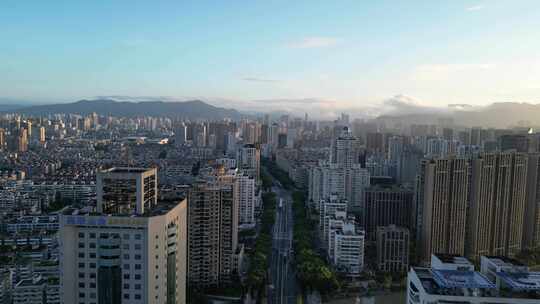 航拍温州城市天际线温州大景鹿城区