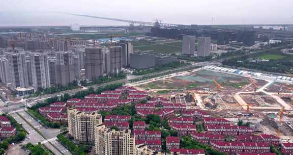 4k 航拍上海临港海科广场