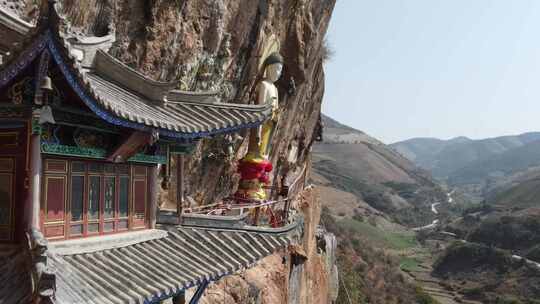 大理宾川观音箐悬空寺航拍