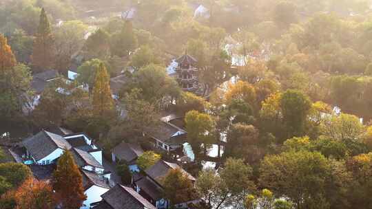 杭州秋天 西溪湿地 手摇船 湿地博物馆