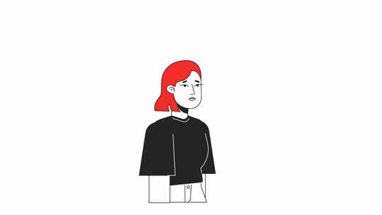 抑郁症女性焦虑障碍线2D动画