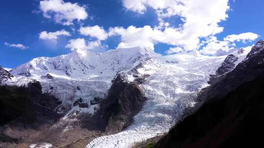 西藏航拍 米堆冰川风景视频素材模板下载