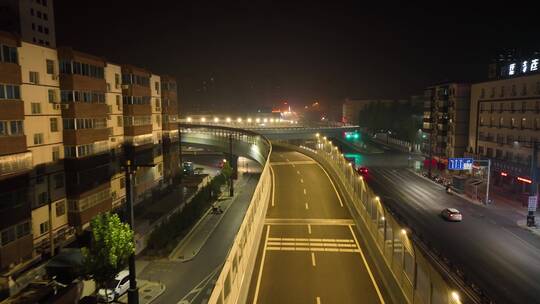 疫情下洛阳城市交通夜景