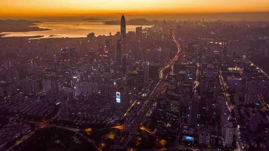 粤港澳大湾区繁华都市夜景