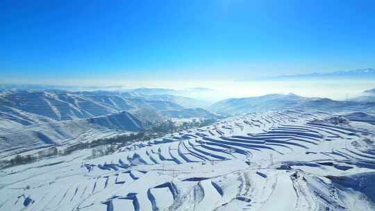 梯田雪景 梯田 雪后梯田 雪景 乡村雪景