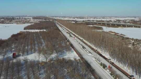 航拍雪景 唯美冬日空镜 立冬 冬至节气