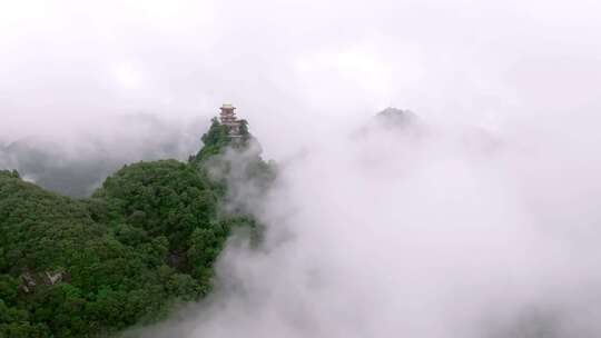 航拍南五台景区云海景观