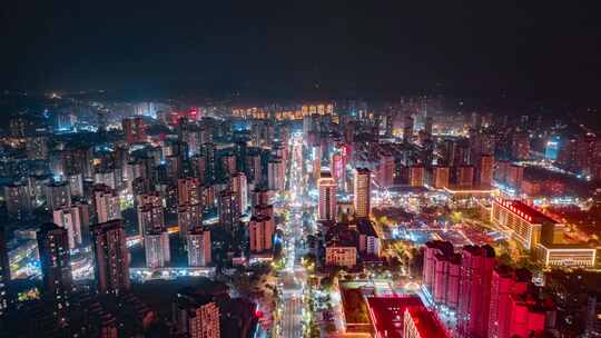 4K最新重庆市荣昌区城市夜景延时摄影