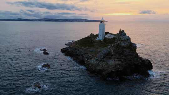 灯塔，海洋， Godrevy，岛