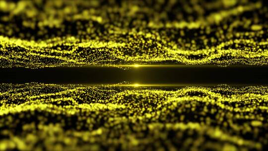 金色粒子空间波浪光线背景AE模板