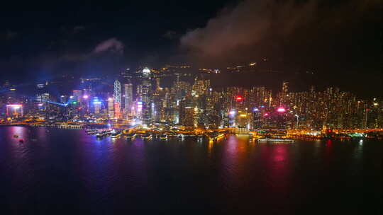 香港夜景航拍视频素材模板下载