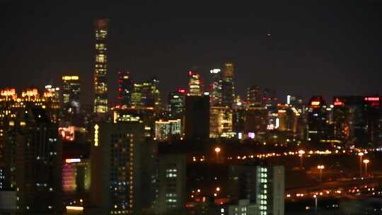 北京望京CBD城市夜景